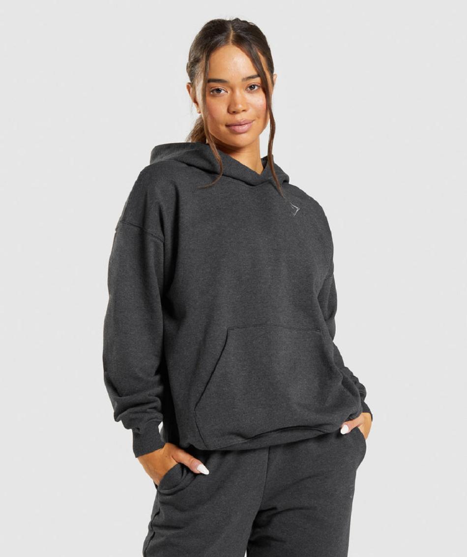 Gymshark Rest Day Sweats Ženske Majica S Kapuljačom Crne | HR 3566JPQ